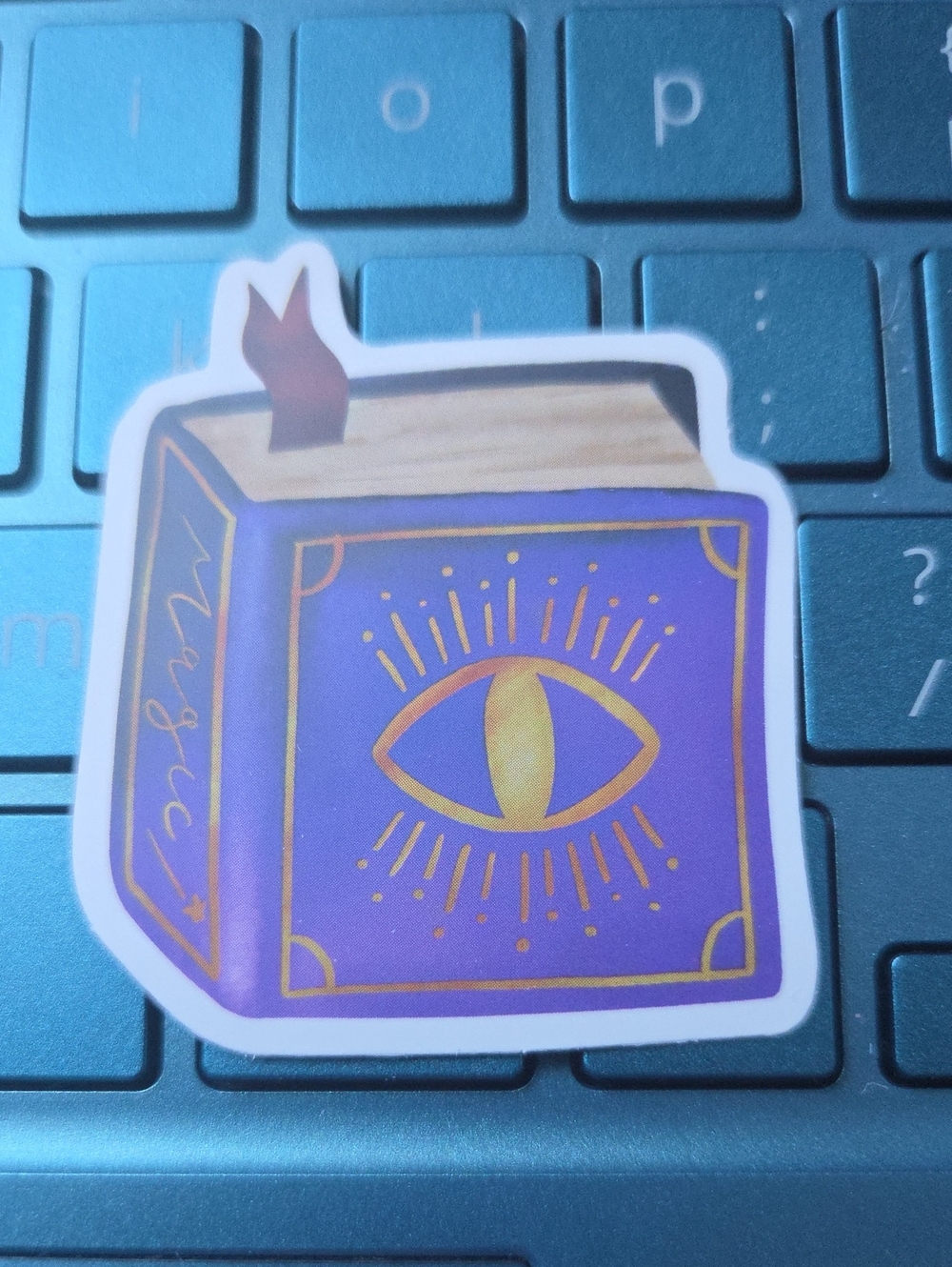 Mystic Eye Purple Book Sticker - Home Art Decal